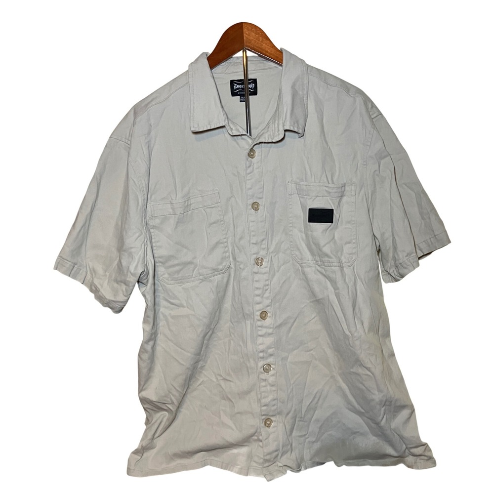 Dogg Supply Snoop Dogg Button Up Shirt Mens 3XL Khaki short Sleeve Workwear